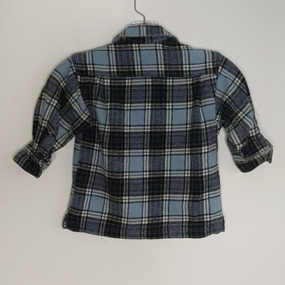 Blue Flannel Checkered Button Down Shirt - Picture 5 of 7